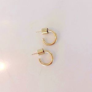 Jennifer Fisher - Mini Round Huggie Hoops - 10k Yellow Gold Plated Brass